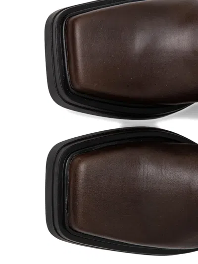 Vagabond Buckle-strap Square-toe Boots In Brown
