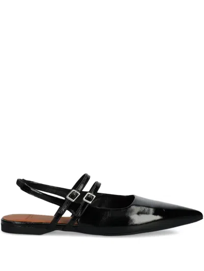 Vagabond Hermine Patent Leather Ballet Flats In Black