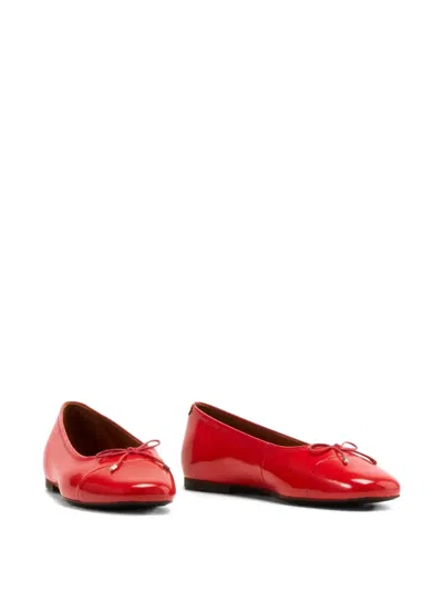 Vagabond Jolin Patent-leather Ballet Flats In Orange