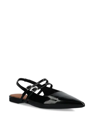 Vagabond Hermine Patent Leather Ballet Flats In Black