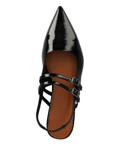 Vagabond Hermine Patent Leather Ballet Flats In Black