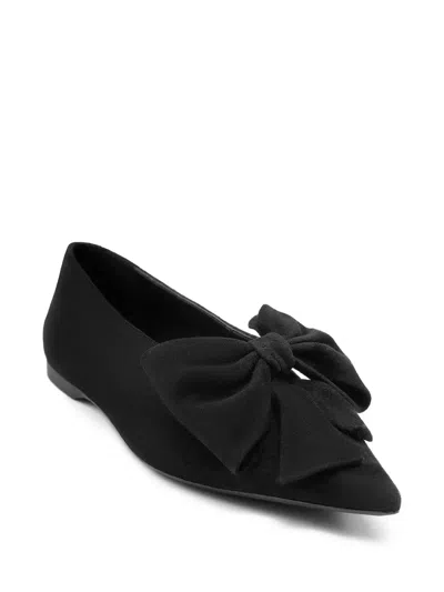 Vagabond Hermine Bow-detail Pointed Ballet Flats In Black