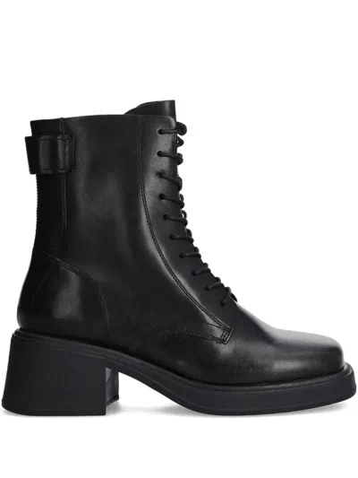 Vagabond Dorah Lace-up Block-heel Boots In Black