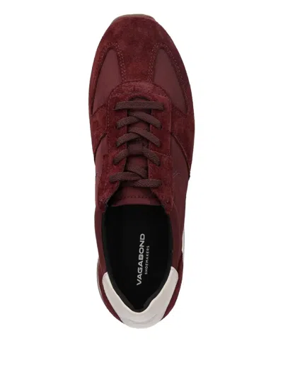 Vagabond Yasmin Suede Panelled Sneakers In Burgundy