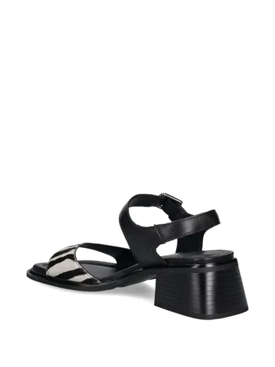 Vagabond 53mm Ines Zebra-print Block-heel Sandals In Black