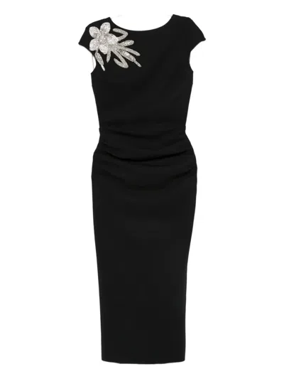 Chiara Boni La Petite Robe Hesup Cap-sleeve Midi Dress In Black