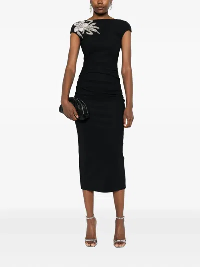 Chiara Boni La Petite Robe Hesup Cap-sleeve Midi Dress In Black