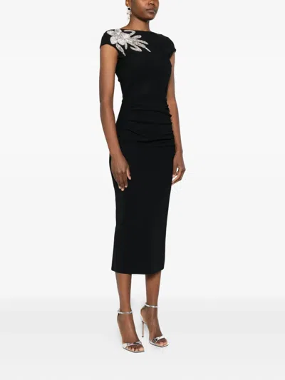 Chiara Boni La Petite Robe Hesup Cap-sleeve Midi Dress In Black