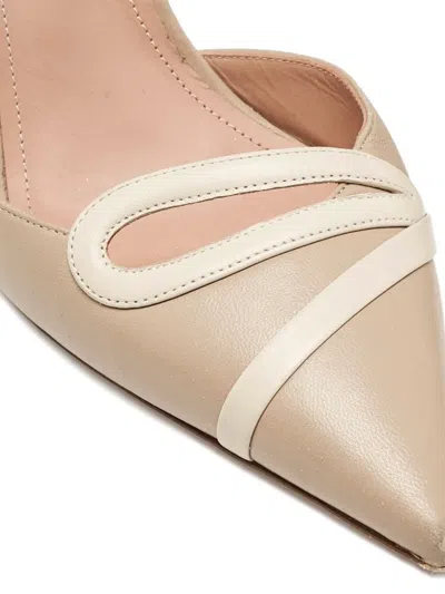 Pre-owned Malone Souliers  80mm Leather Strapped Pumps In Neutral