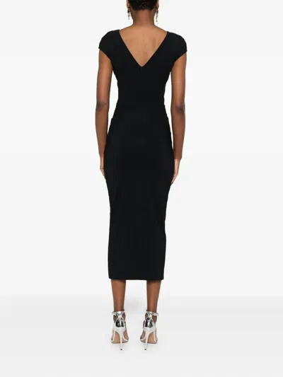 Chiara Boni La Petite Robe Hesup Cap-sleeve Midi Dress In Black