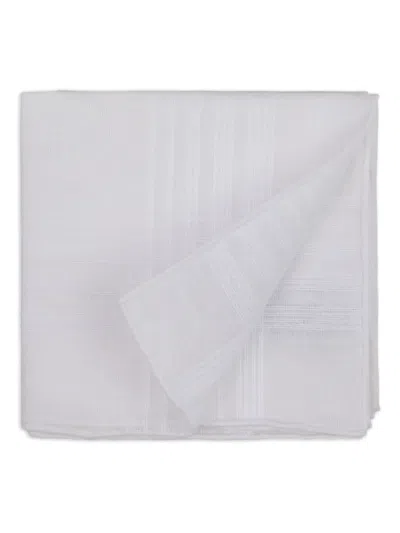Simonnot Godard Striped Pocket Square (set Of Three) In White