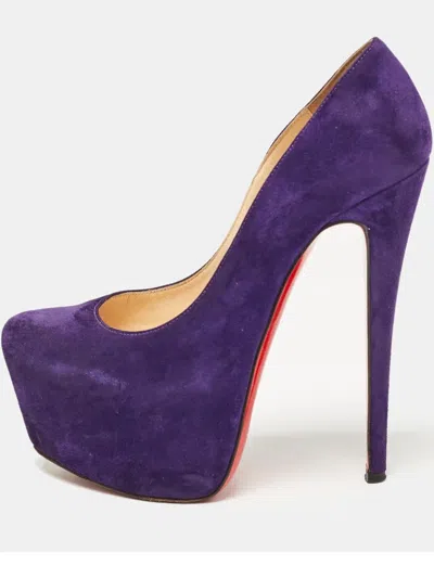 Pre-owned Christian Louboutin 160mm Leather Heeled Pumps In Purple