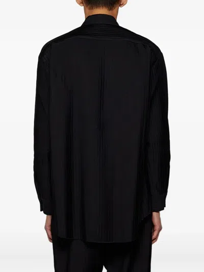 Casella Meyer Pleated Long-sleeve Shirt In Black