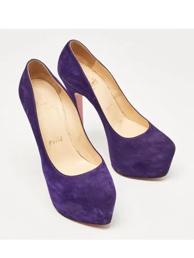 Pre-owned Christian Louboutin 160mm Leather Heeled Pumps In Purple