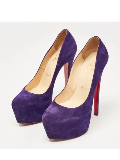 Pre-owned Christian Louboutin 160mm Leather Heeled Pumps In Purple
