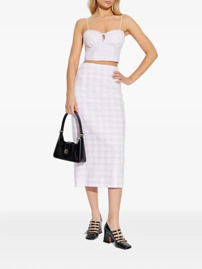 Loveshackfancy Amorana Gingham-check Top In Pink