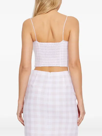 Loveshackfancy Amorana Gingham-check Top In Pink