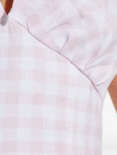 Loveshackfancy Amorana Gingham-check Top In Pink