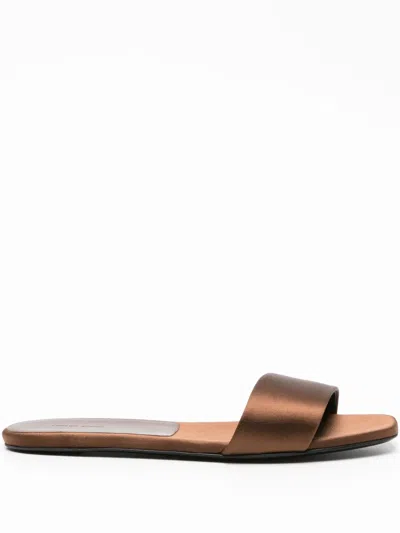 Loulou Studio Stella Satin Sandals In Brown