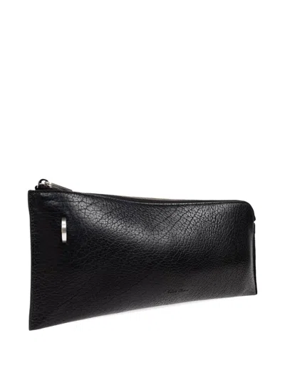 Rick Owens Zip-fastening Leather Wallet In Black