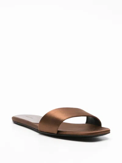 Loulou Studio Stella Satin Sandals In Brown