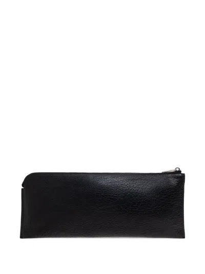 Rick Owens Zip-fastening Leather Wallet In Black