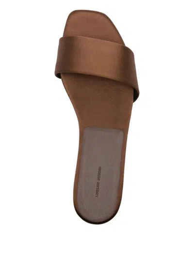 Loulou Studio Stella Satin Sandals In Brown