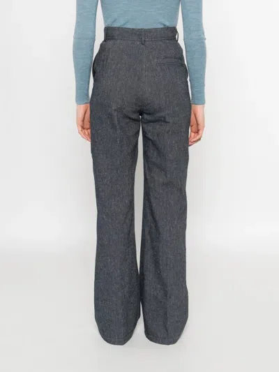 Mark Kenly Domino Tan Button-fly Trousers In Gray
