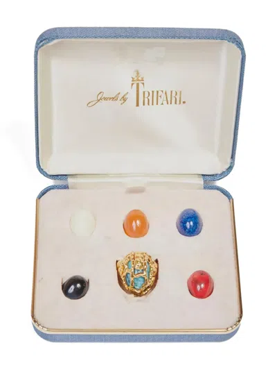 Pre-owned Trifari Vintage  1970s Multi-stone Ring