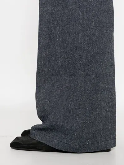 Mark Kenly Domino Tan Button-fly Trousers In Gray