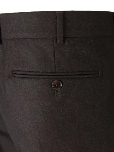 Scabal® Scabal Wool Pleated Trousers In Brown