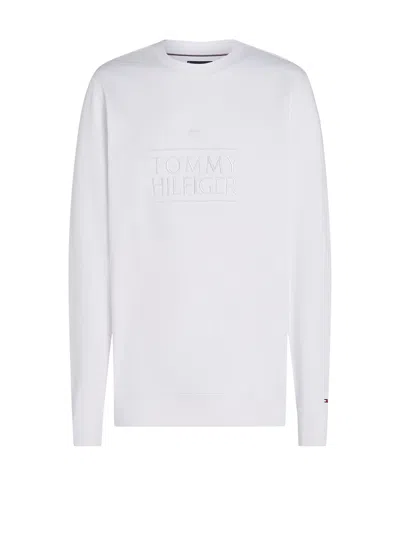 Tommy Hilfiger Logo-embroidered Sweatshirt In White