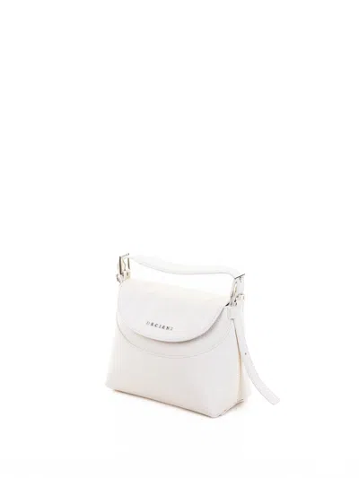 Orciani Nana Small Soft White Leather Handbag With Shoulder Strap