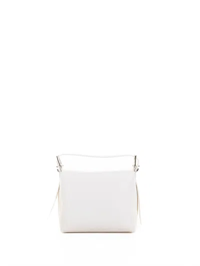 Orciani Nana Small Soft White Leather Handbag With Shoulder Strap