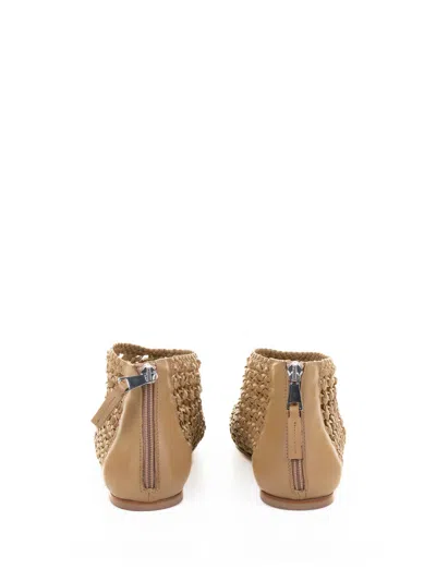 Elena Iachi Perforated Leather Slipper Sandal In Brown