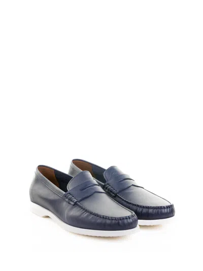 Fratelli Rossetti Blue Leather Moccasin