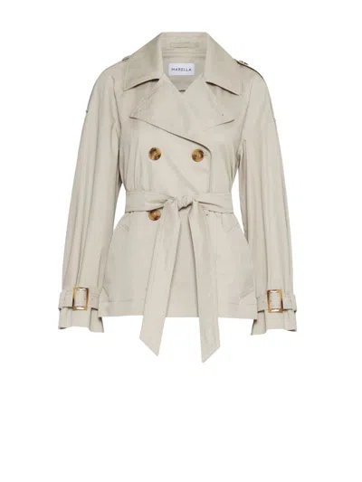 Marella Short Trench Coat In Neutral