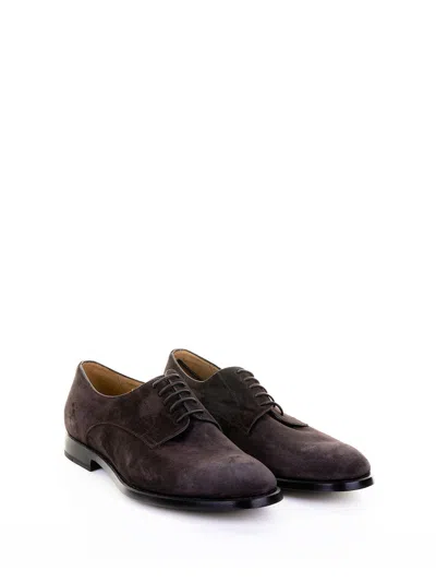 Barrett Derby In Dark Brown Suede In Brown