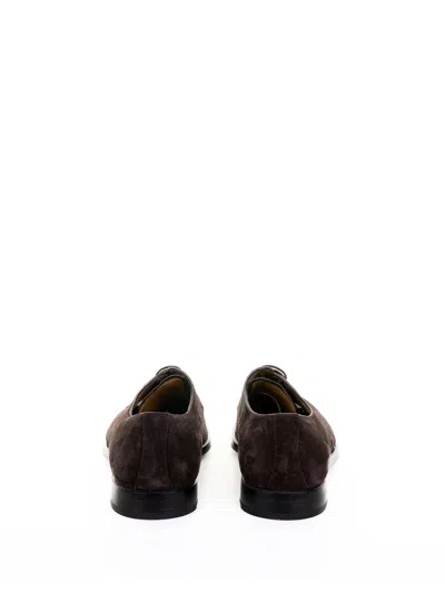 Barrett Derby In Dark Brown Suede In Brown