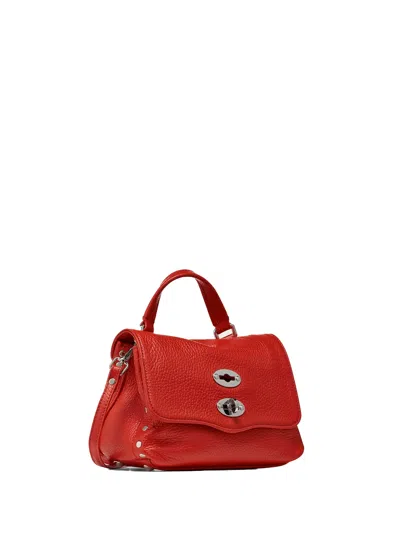 Zanellato Baby Postina Bag In Hammered Leather Red With Shoulder Strap In Red