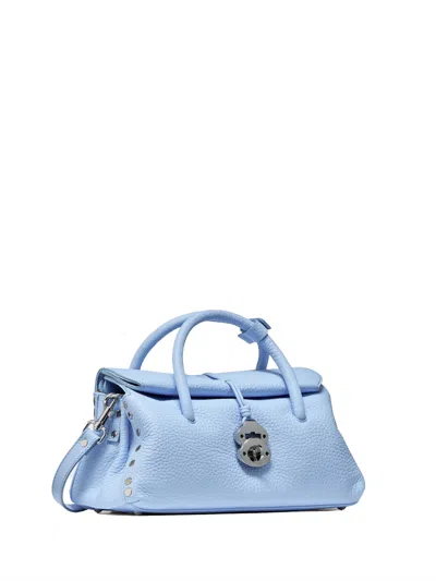Zanellato Borsa Dotta Centauro Celeste Small In Leather