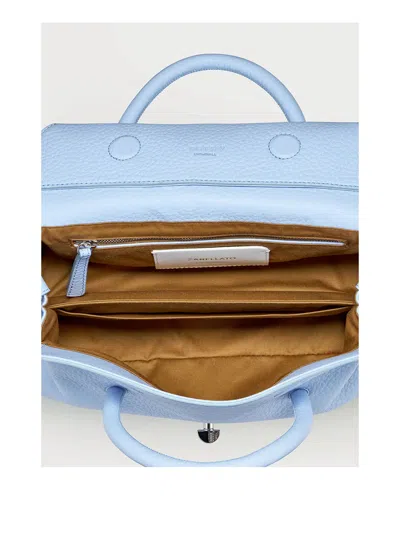Zanellato Borsa Dotta Centauro Celeste Small In Leather