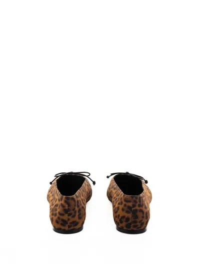 Saint Laurent Poppy Leopard-print Grosgrain Ballet Flats