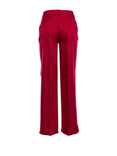 Via Masini 80 High-waisted Raspberry Trousers In Red