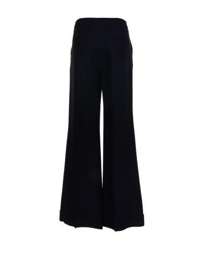 Via Masini 80 Womens Black Flared Trousers In Black