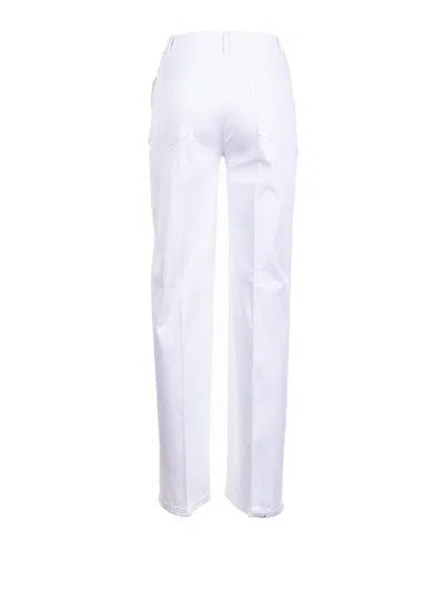 Via Masini 80 High-waisted White Trousers In White