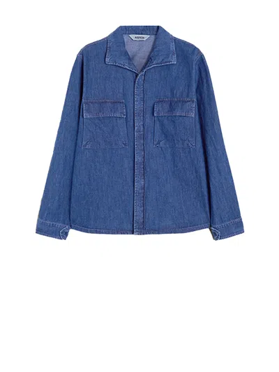 Aspesi Man Denim Shirt In Blue