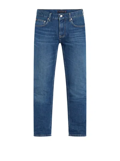 Tommy Hilfiger Denton Straight Fit Jeans With Whiskers In Blue