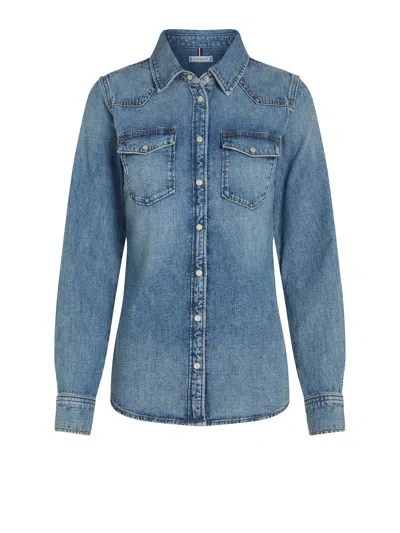 Tommy Hilfiger Sustainable Cotton Blend Shirt In Blue