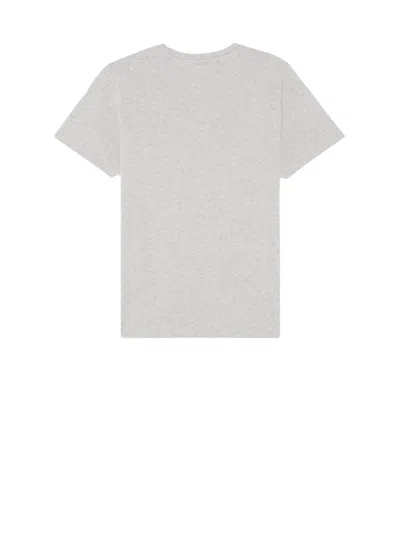 Maison Kitsuné Grey Crewneck T-shirt With Fox Head Logo Patch On The Sleeve